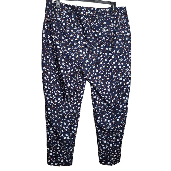 Eloquii Navy Blue Floral Casual Pants Ladies Size 16 - Picture 6 of 14